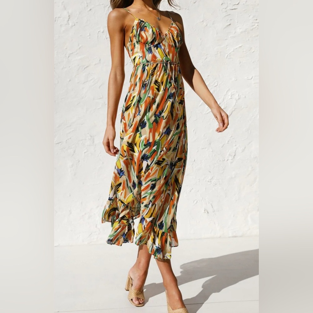 Multicolor Sleeveless Maxi Dress